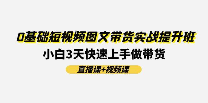 0基礎(chǔ)短視頻圖文帶貨實戰(zhàn)提升班(直播課+視頻課)：小白3天快速上手做帶貨插圖