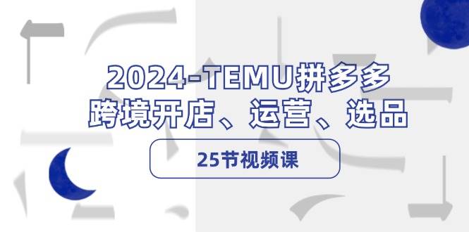 2024-TEMU拼多多·跨境開店、運營、選品（25節視頻課）